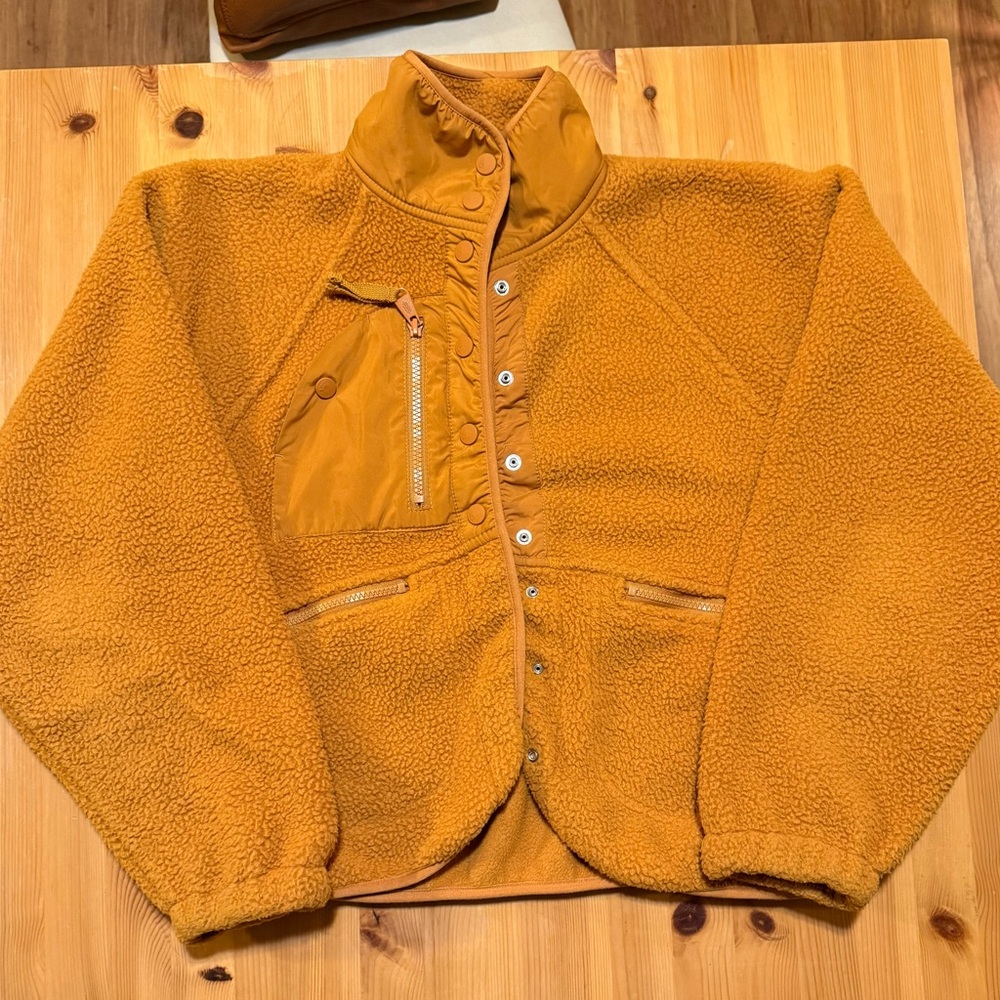 Free People Golden Teddy Jacket